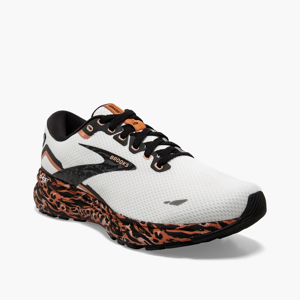 Chaussures Running Route Brooks Ghost 15 Cushioned Noir Grise Blanche Femme | LHY-7405169